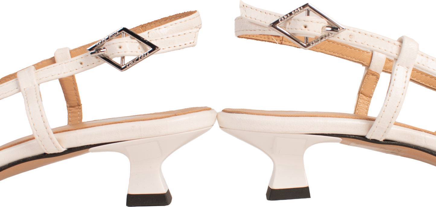 Cara Rosa Schoenen Slingback Kitten Heel Laura Croco Cream