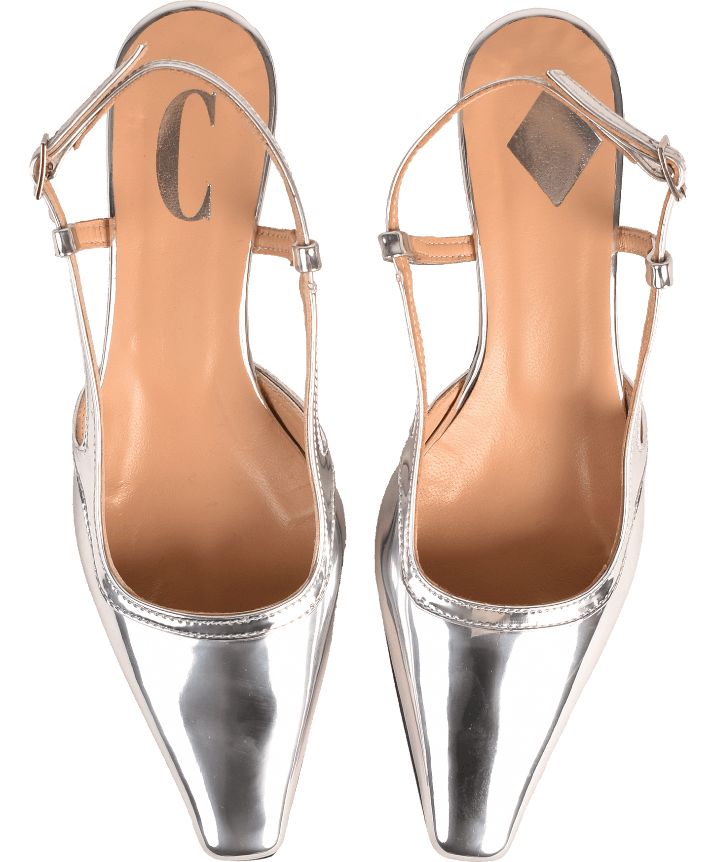 Cara Rosa Schoenen Slingback Katleen Kitten Heel Laura Spiegelzilver