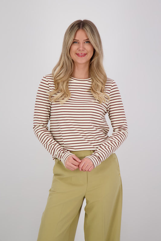 JCSophie T-Shirt Lange Mouwen Lyla Streep Bruin