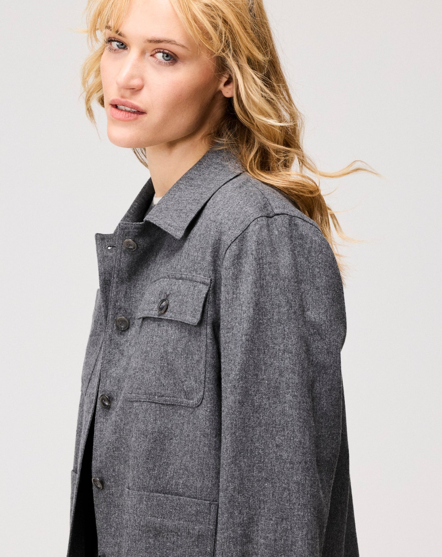 19.70Seventy Jas met Zakken Grijs Flanel