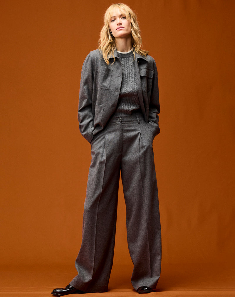 19.70Seventy Jas met Zakken Grijs Flanel