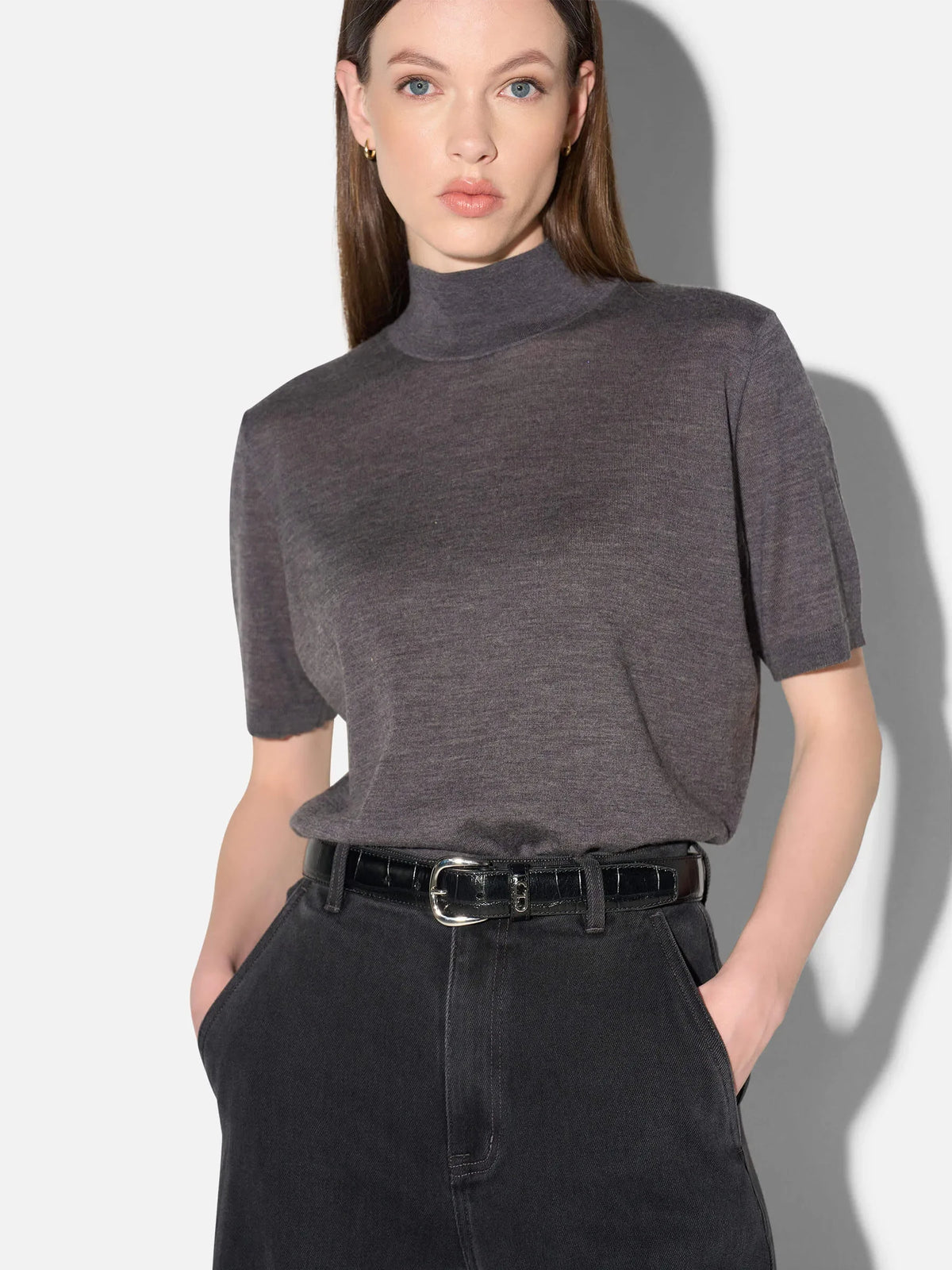 Janice Pull Korte Mouwen Knight Grey