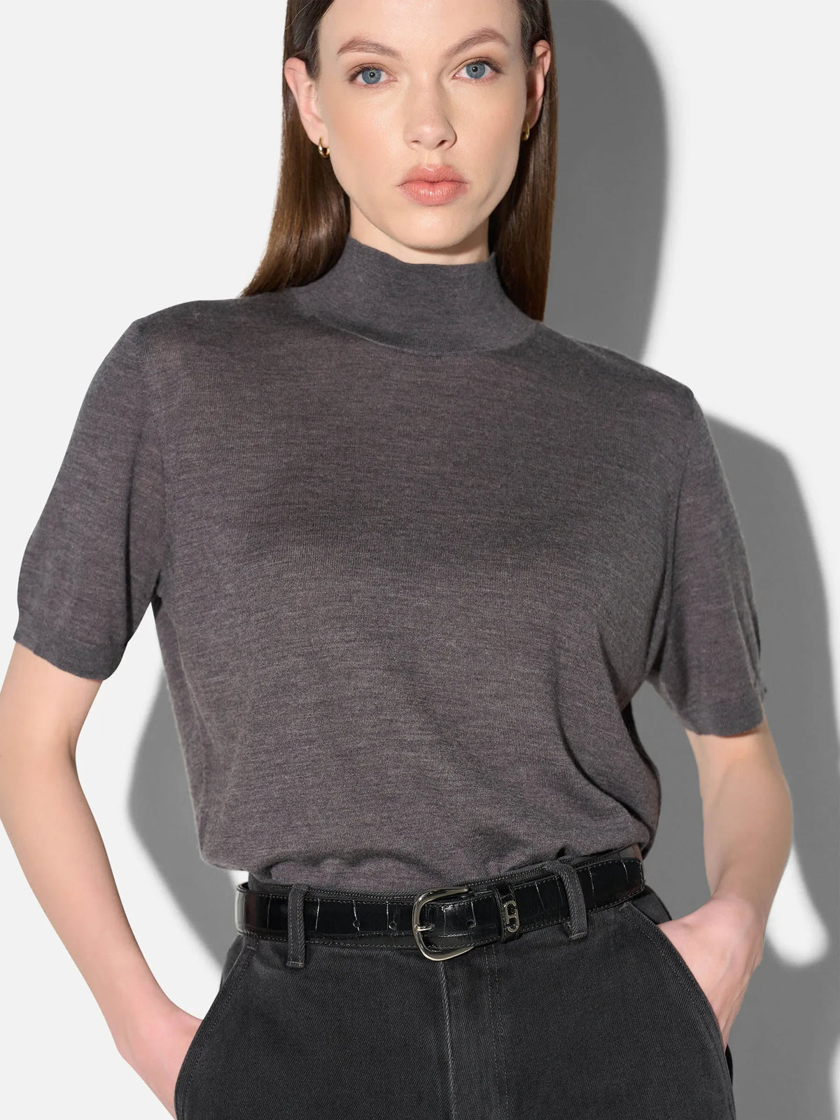 Janice Pull Korte Mouwen Knight Grey