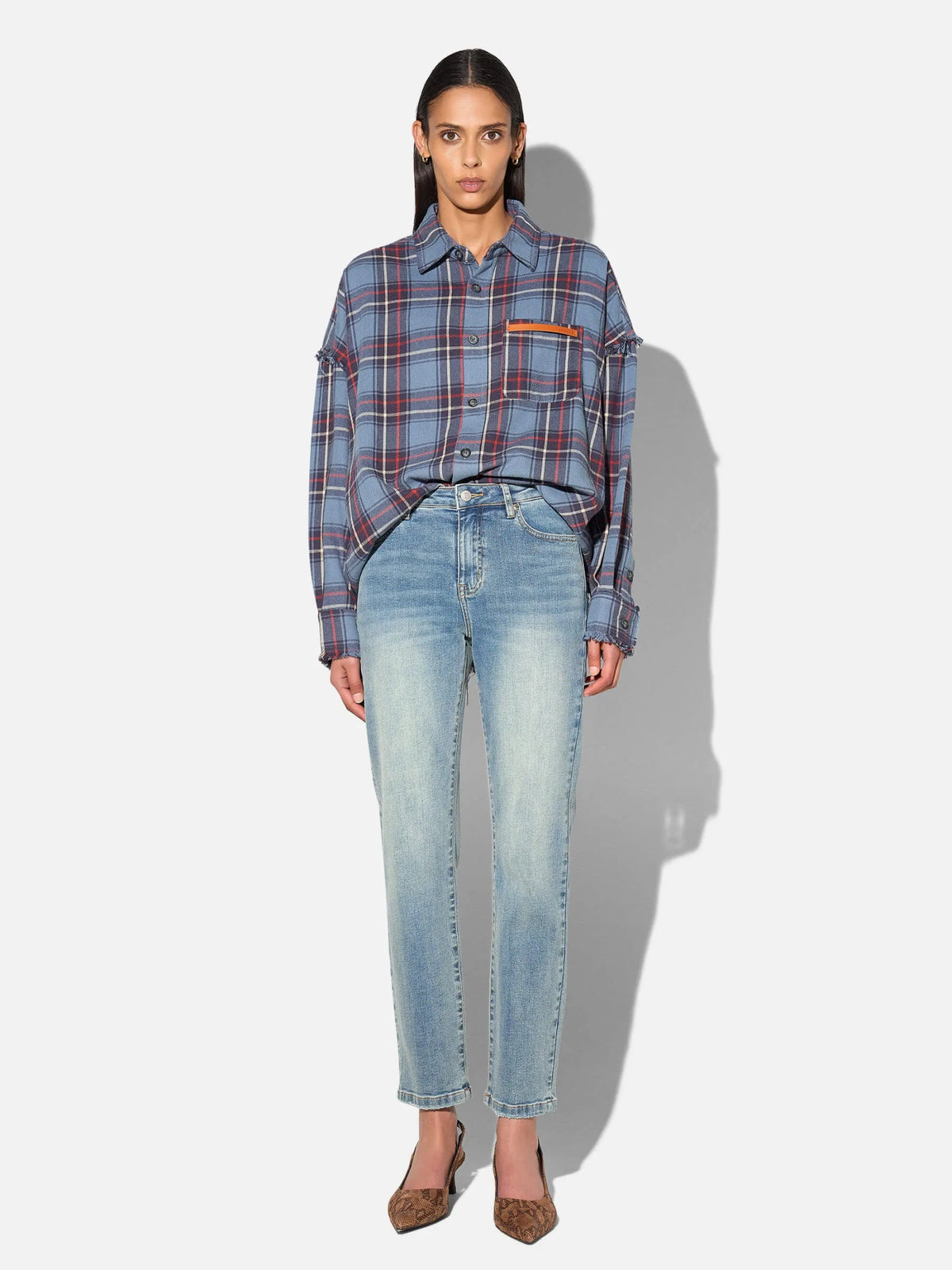 Janice Bloes Darter Check Blue