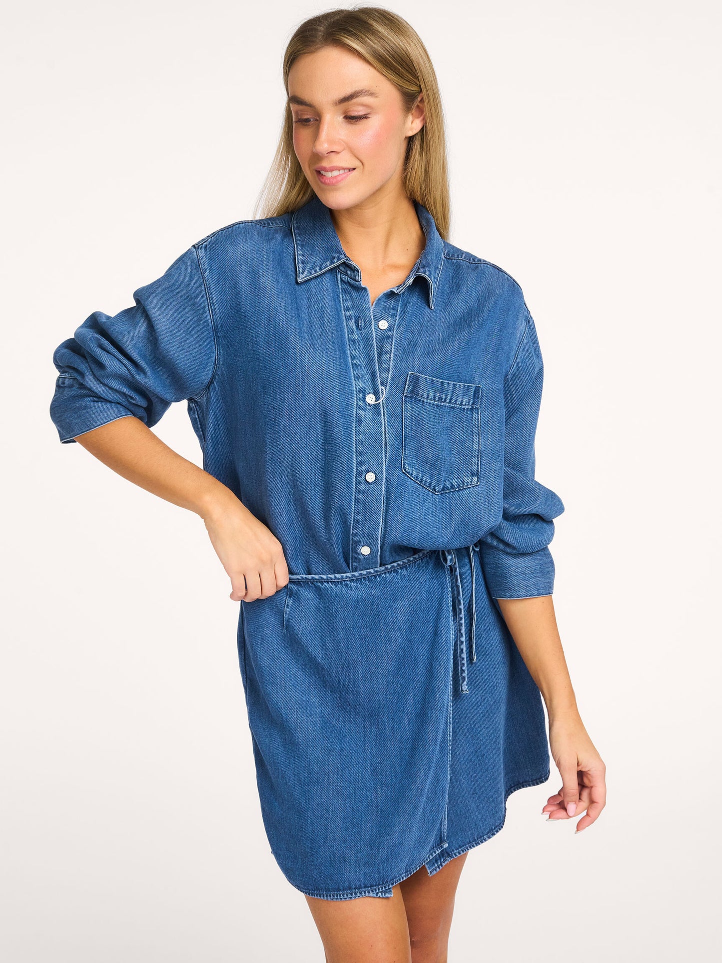 Samsoe Samsoe Jurk Sasky Mediium Denim Blue