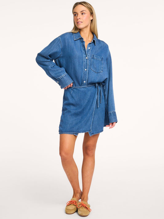 Samsoe Samsoe Jurk Sasky Mediium Denim Blue