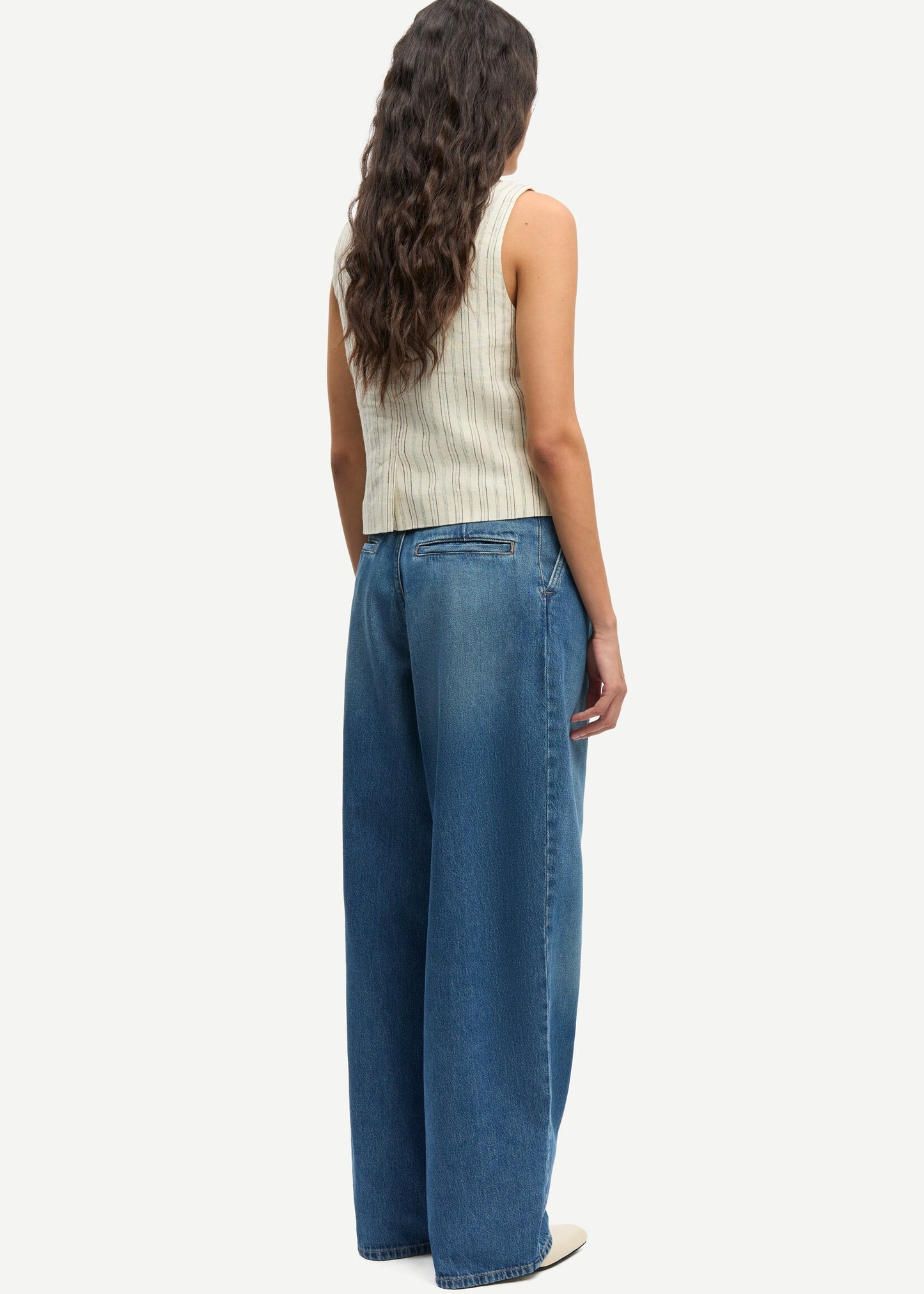 Samsoe Samsoe Gilet Bone Stripe