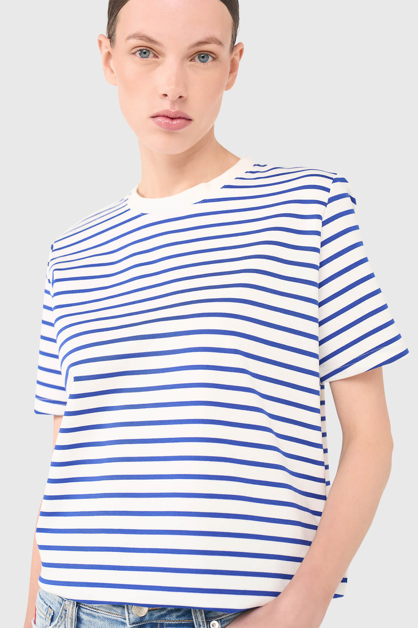 Janice T-shirt Rock Light Blue Stripe