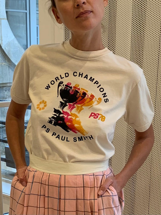 OUTLET Paul Smith T-shirt Ecru 'Champions' Logo