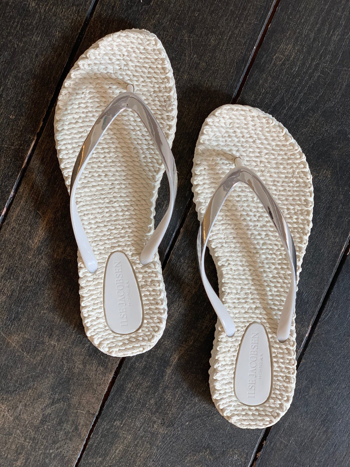 Sandals Ilse Jacobsen Crème met Zilver