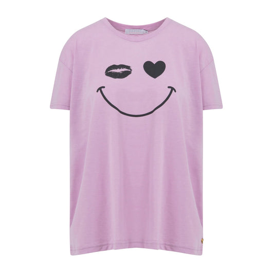 OUTLET Coster Copenhagen T-shirt met Happy Print  Cloud Rose
